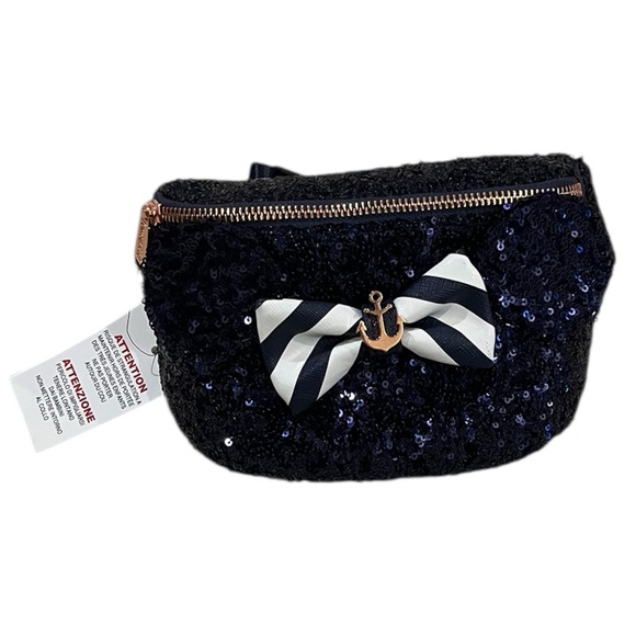 NWT Loungefly • Disney Cruise Line Navy Sequin Belt Bag/Fanny Pack - Picture 5 of 8